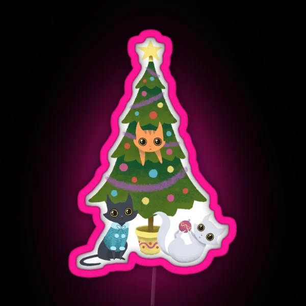 Meowy Christmas RGB Neon Sign