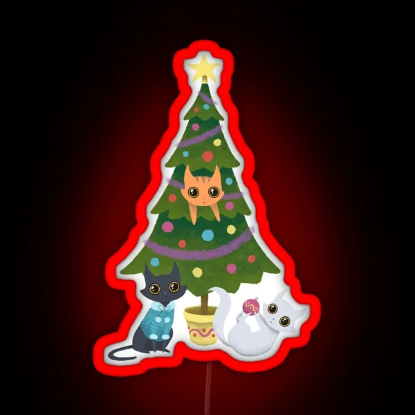Meowy Christmas RGB Neon Sign