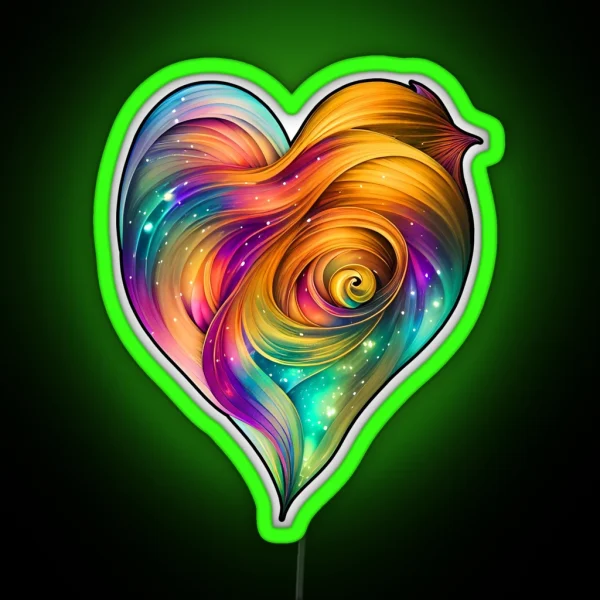 Mermaid Heart For Mermaid Lovers Mermaidcore RGB Neon Sign