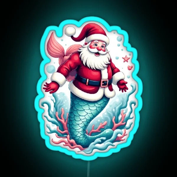 Merman Santa RGB Neon Sign