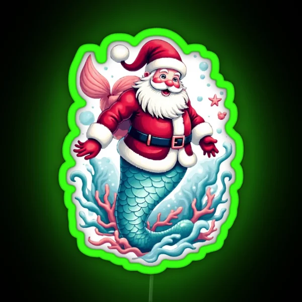 Merman Santa RGB Neon Sign