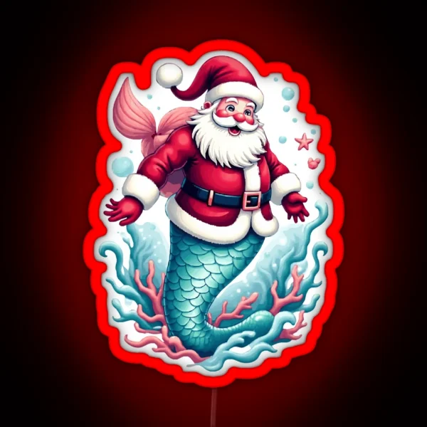 Merman Santa RGB Neon Sign