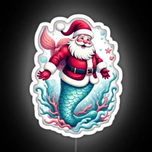 Merman Santa RGB Neon Sign