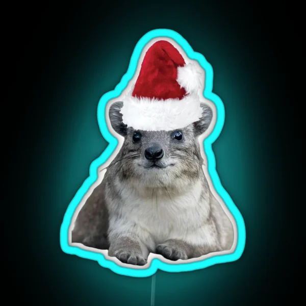 Merry Chirstmas Rock Hyrax RGB Neon Sign