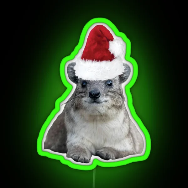 Merry Chirstmas Rock Hyrax RGB Neon Sign
