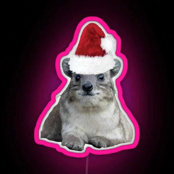 Merry Chirstmas Rock Hyrax RGB Neon Sign