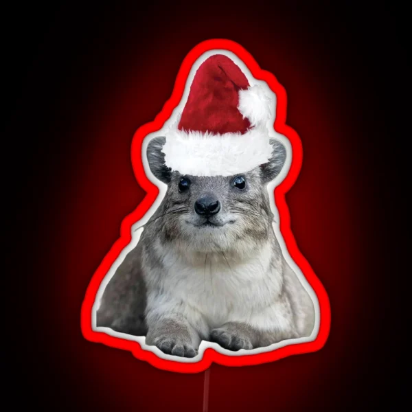 Merry Chirstmas Rock Hyrax RGB Neon Sign
