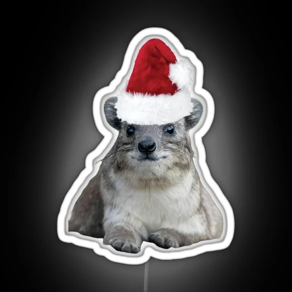 Merry Chirstmas Rock Hyrax RGB Neon Sign
