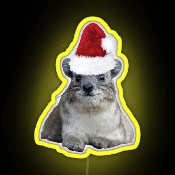 Merry Chirstmas Rock Hyrax RGB Neon Sign