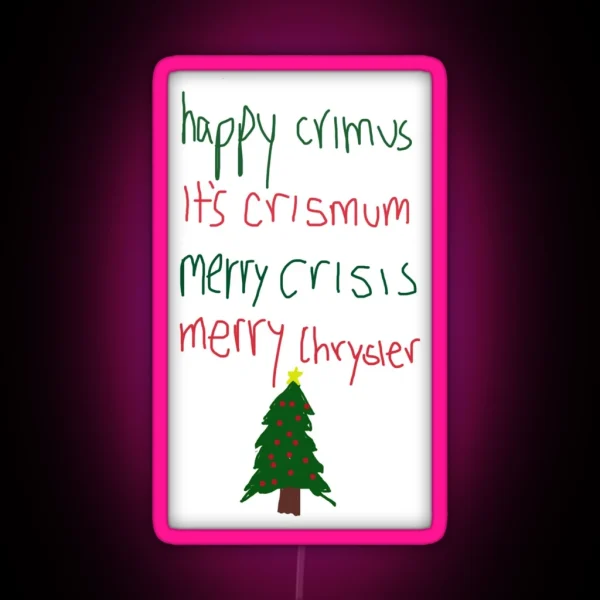 Merry Christmas Vine RGB Neon Sign
