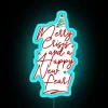 Unique Neon Wall Sign with Humorous Holiday Crisis and Worry Theme