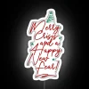 Embracing the irony of a hopeful new year's message.