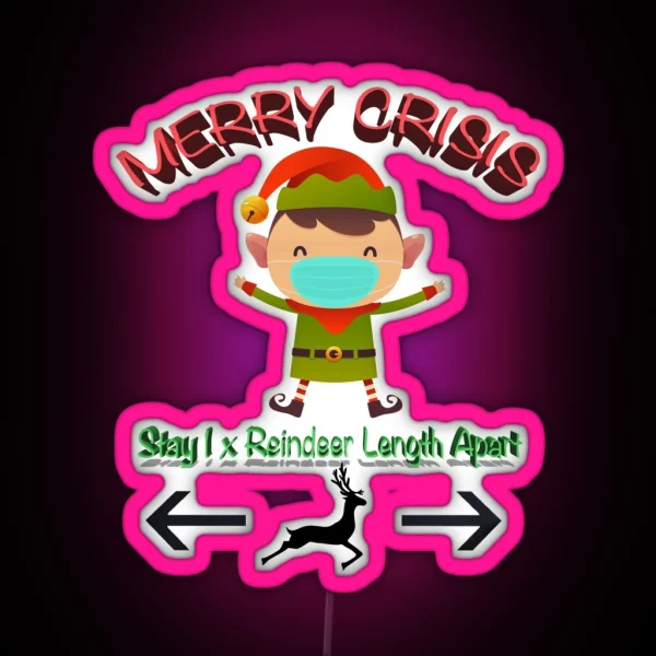 Merry Crisis Elf RGB Neon Sign