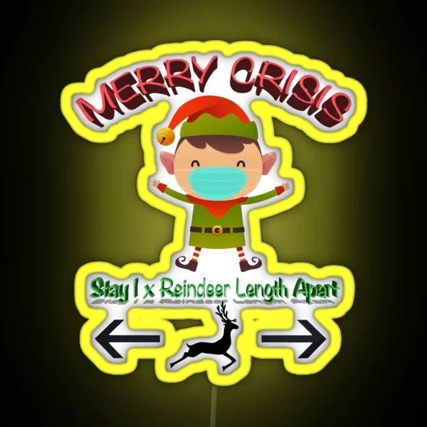 Merry Crisis Elf RGB Neon Sign