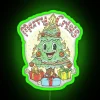 Modern Holiday Decor with Vibrant RGB Neon Sign and Merry Crisis Message