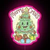 Vibrant RGB LED Canvas Holiday Sign with Distressed Merry Crisis Message