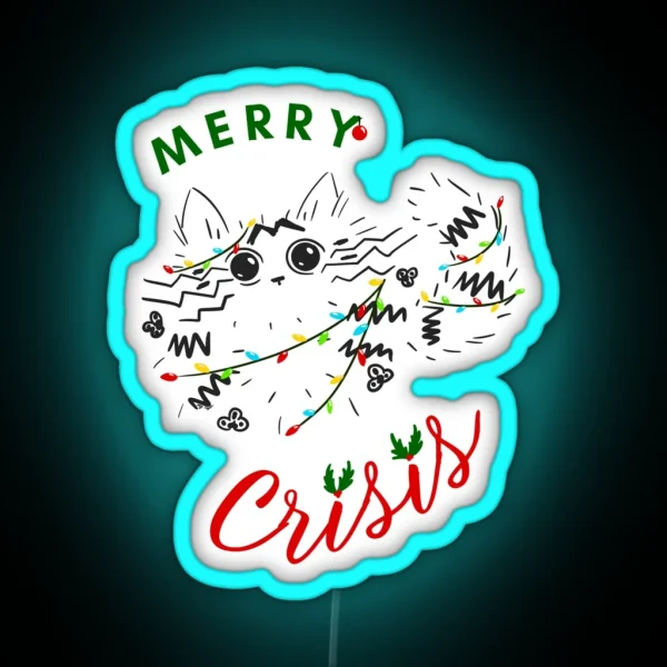 Merry Crisis Widget RGB Neon Sign