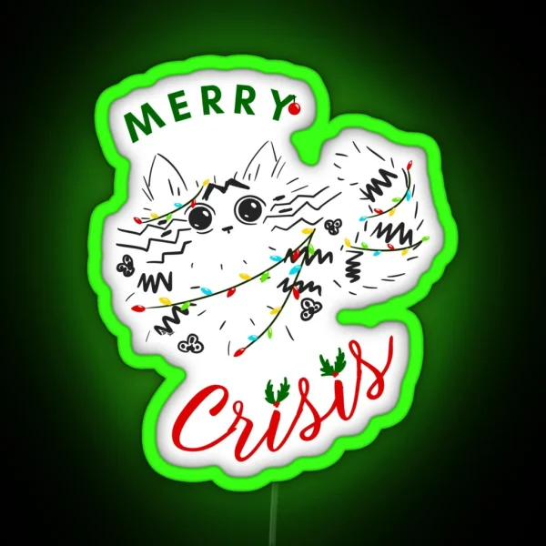 Merry Crisis Widget RGB Neon Sign
