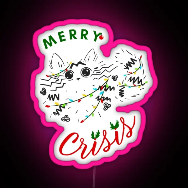 Merry Crisis Widget RGB Neon Sign