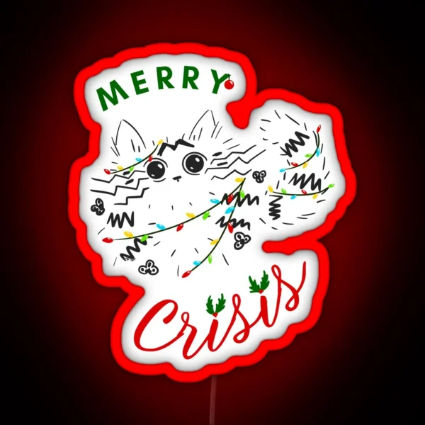 Merry Crisis Widget RGB Neon Sign