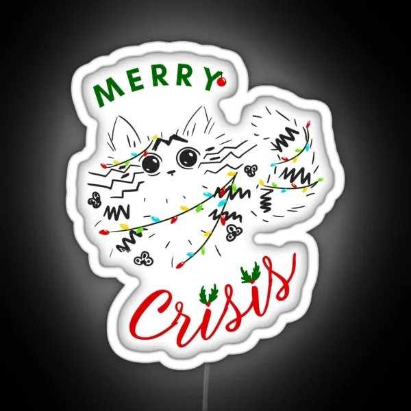 Merry Crisis Widget RGB Neon Sign