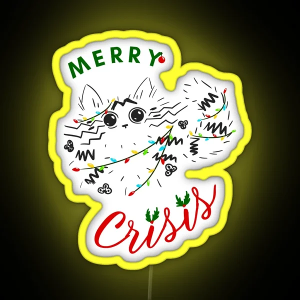 Merry Crisis Widget RGB Neon Sign