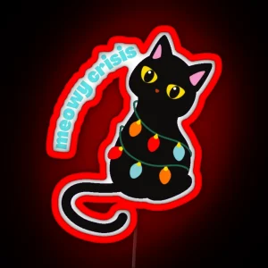 Merry Crisis Xmas Kitty RGB Neon Sign