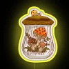 Vibrant RGB LED Merry Mushroom Canister Neon Sign Decorative Artwork Display
