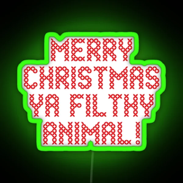 Merry Xmas Ya Filthy Animal RGB Neon Sign