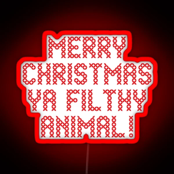 Merry Xmas Ya Filthy Animal RGB Neon Sign