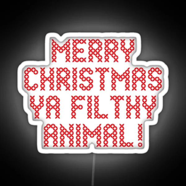 Merry Xmas Ya Filthy Animal RGB Neon Sign