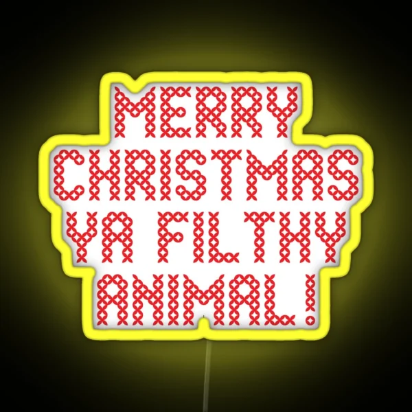 Merry Xmas Ya Filthy Animal RGB Neon Sign