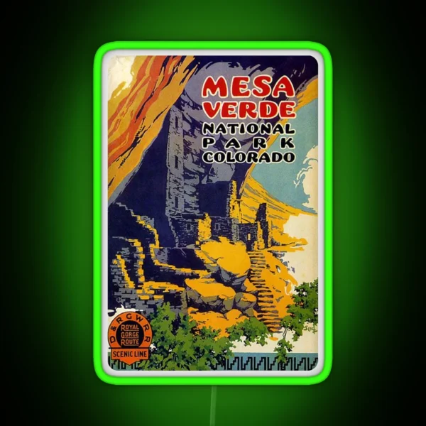 Mesa Verde National Park Colorado Royal Gorge Route RGB Neon Sign