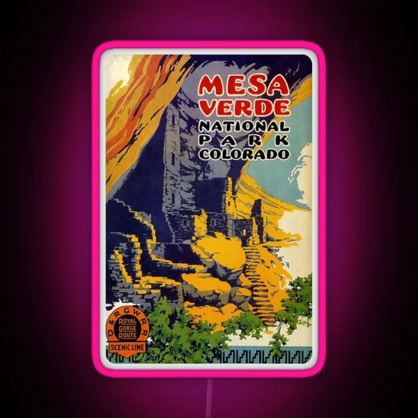 Mesa Verde National Park Colorado Royal Gorge Route RGB Neon Sign