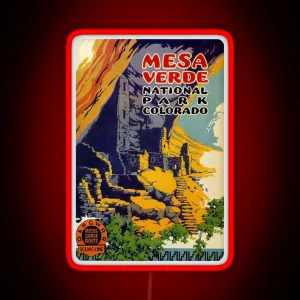 Mesa Verde National Park Colorado Royal Gorge Route Travel Decal RGB Neon Sign