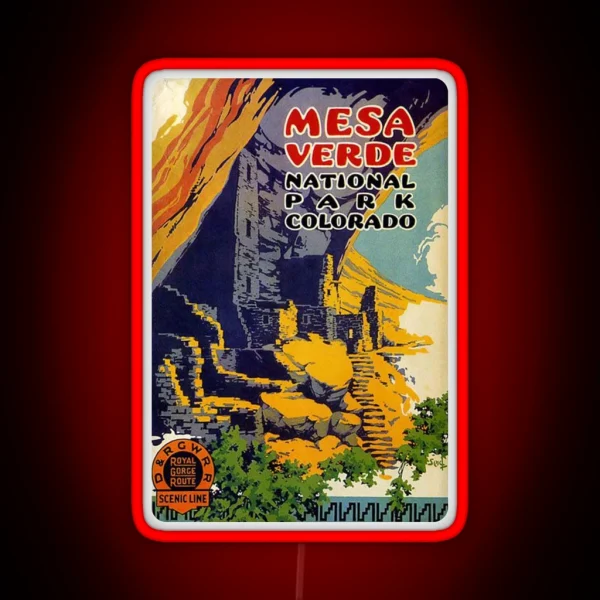Mesa Verde National Park Colorado Royal Gorge Route RGB Neon Sign