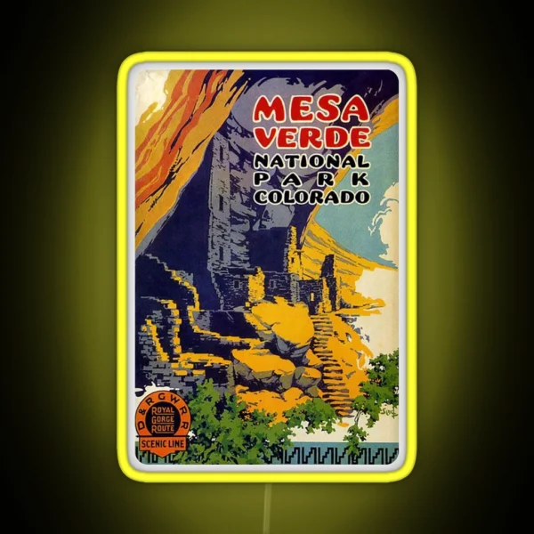 Mesa Verde National Park Colorado Royal Gorge Route RGB Neon Sign