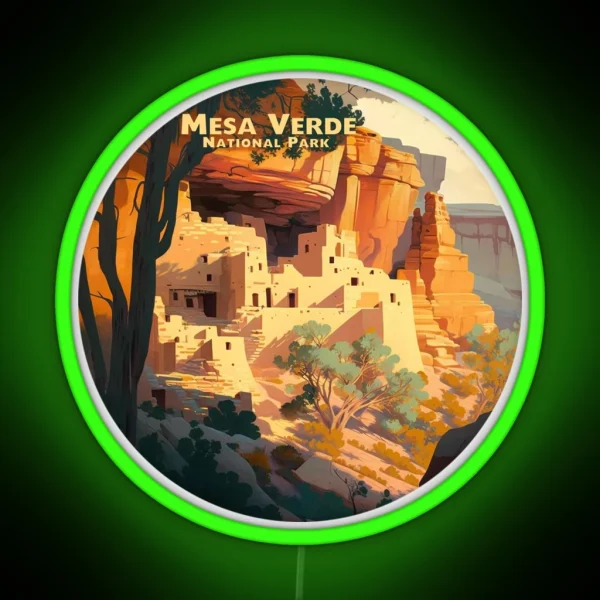 Mesa Verde National Park RGB Neon Sign