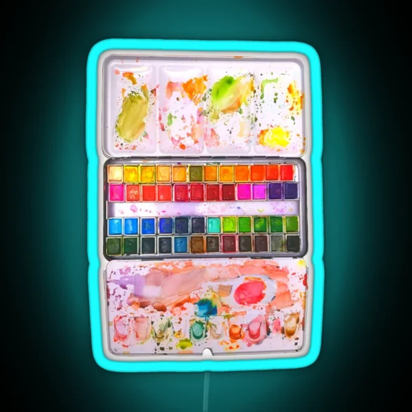 Messy Watercolor Palette RGB Neon Sign