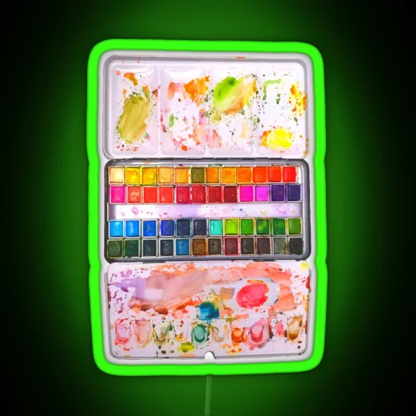 Messy Watercolor Palette RGB Neon Sign