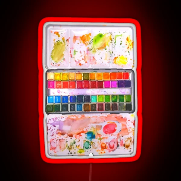 Messy Watercolor Palette RGB Neon Sign