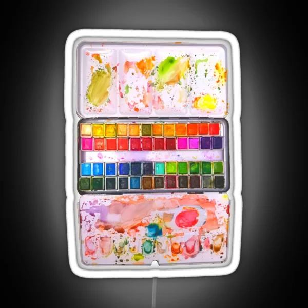 Messy Watercolor Palette RGB Neon Sign