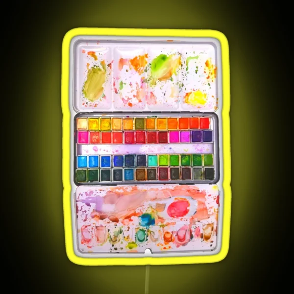 Messy Watercolor Palette RGB Neon Sign