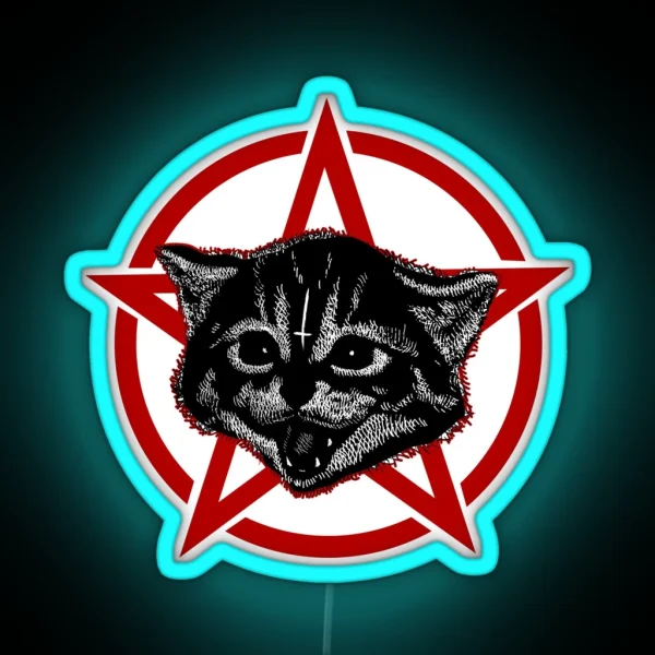 Metal Music Cat RGB Neon Sign