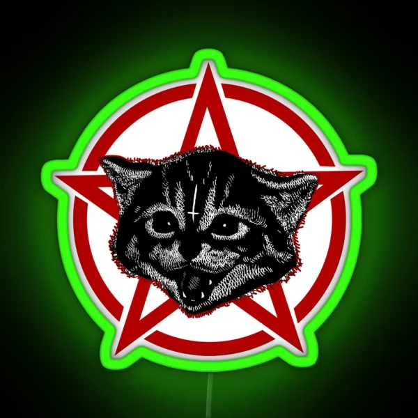 Metal Music Cat RGB Neon Sign