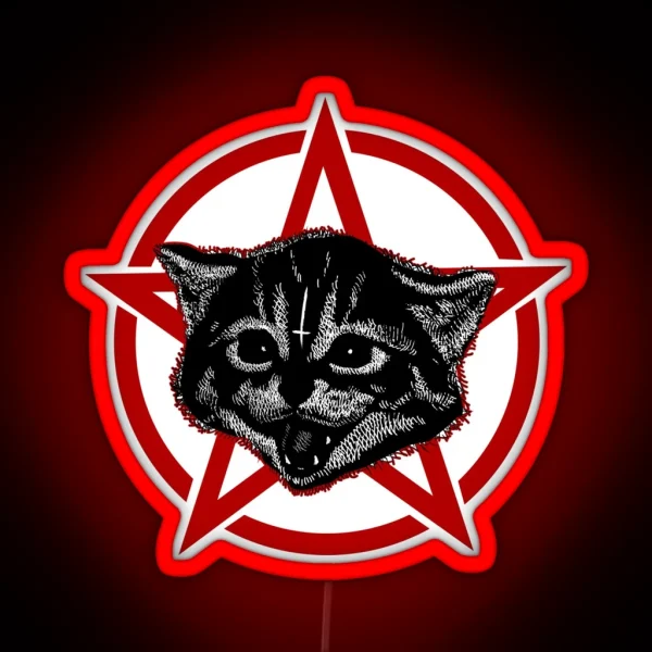 Metal Music Cat RGB Neon Sign