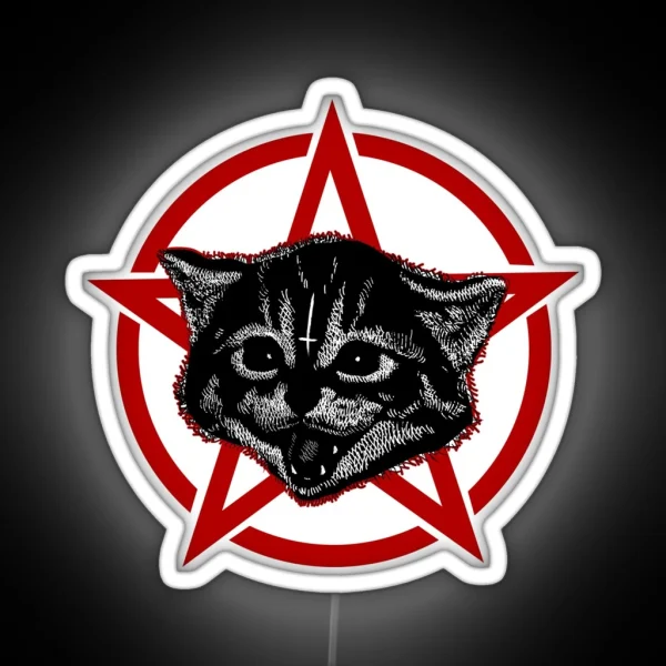 Metal Music Cat RGB Neon Sign