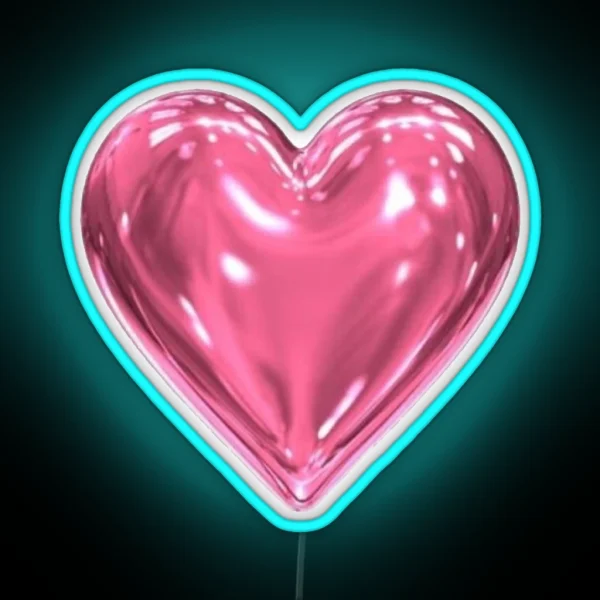 Metallic Heart RGB Neon Sign