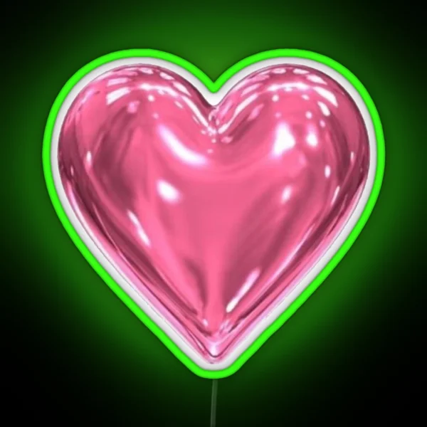 Metallic Heart RGB Neon Sign