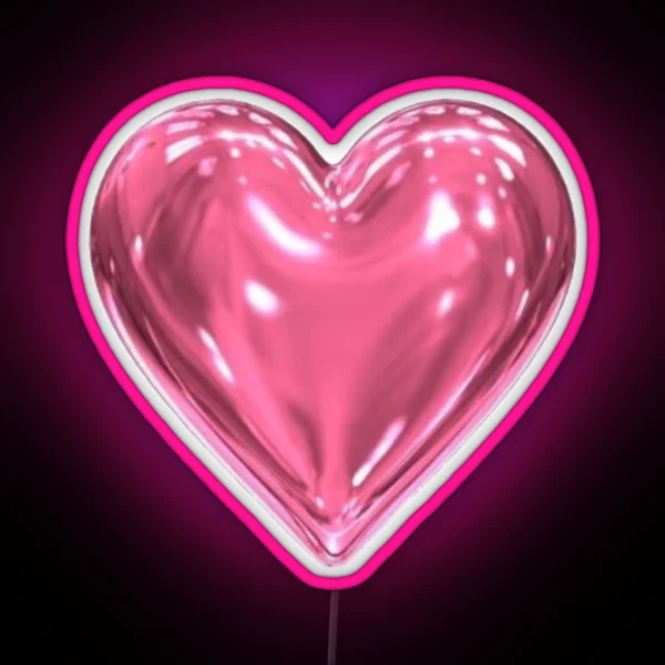 Metallic Heart RGB Neon Sign